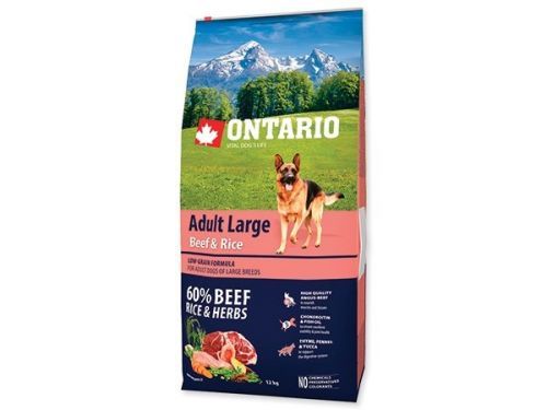 ONTARIO Adult Large Beef & Rice 12kg