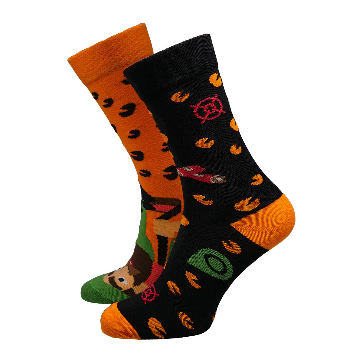 Hesty Socks  unisex ponožky Hunter oranžovo-černé  ruznobarevne