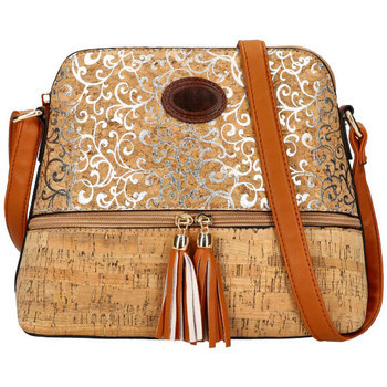 Beast Style  Crossbody dámská kabelka v korkovém designu T8297 typ 16  Hnědá