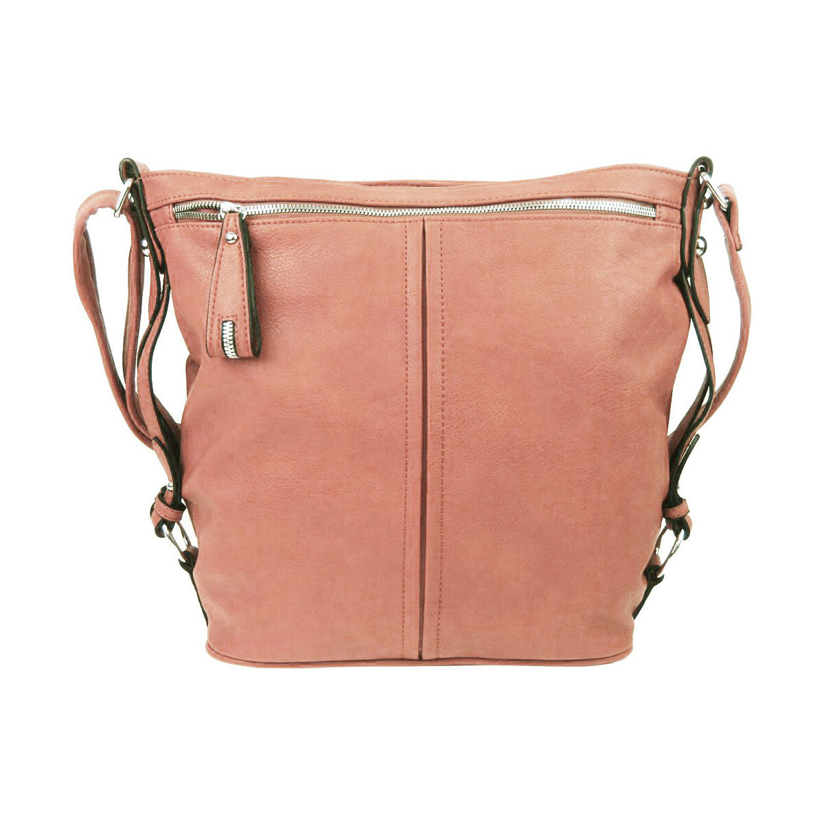 Mahel  Moderní velká crossbody kabelka 74-MH růžová  Růžová