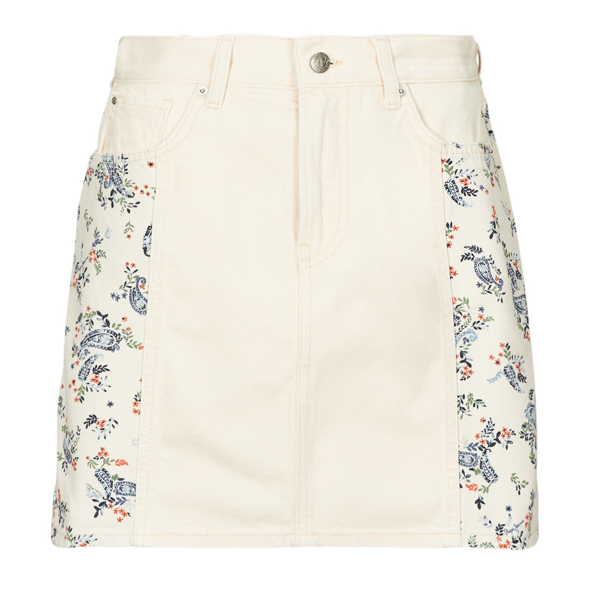 Pepe jeans  MINI SKIRT HW PAISLEY  Béžová