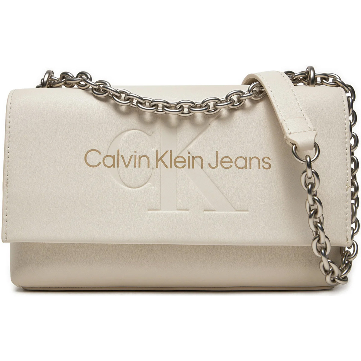 Calvin Klein Jeans  SCULPTED EW FLAP W/CHAIN25 MONO K60K612221  Béžová