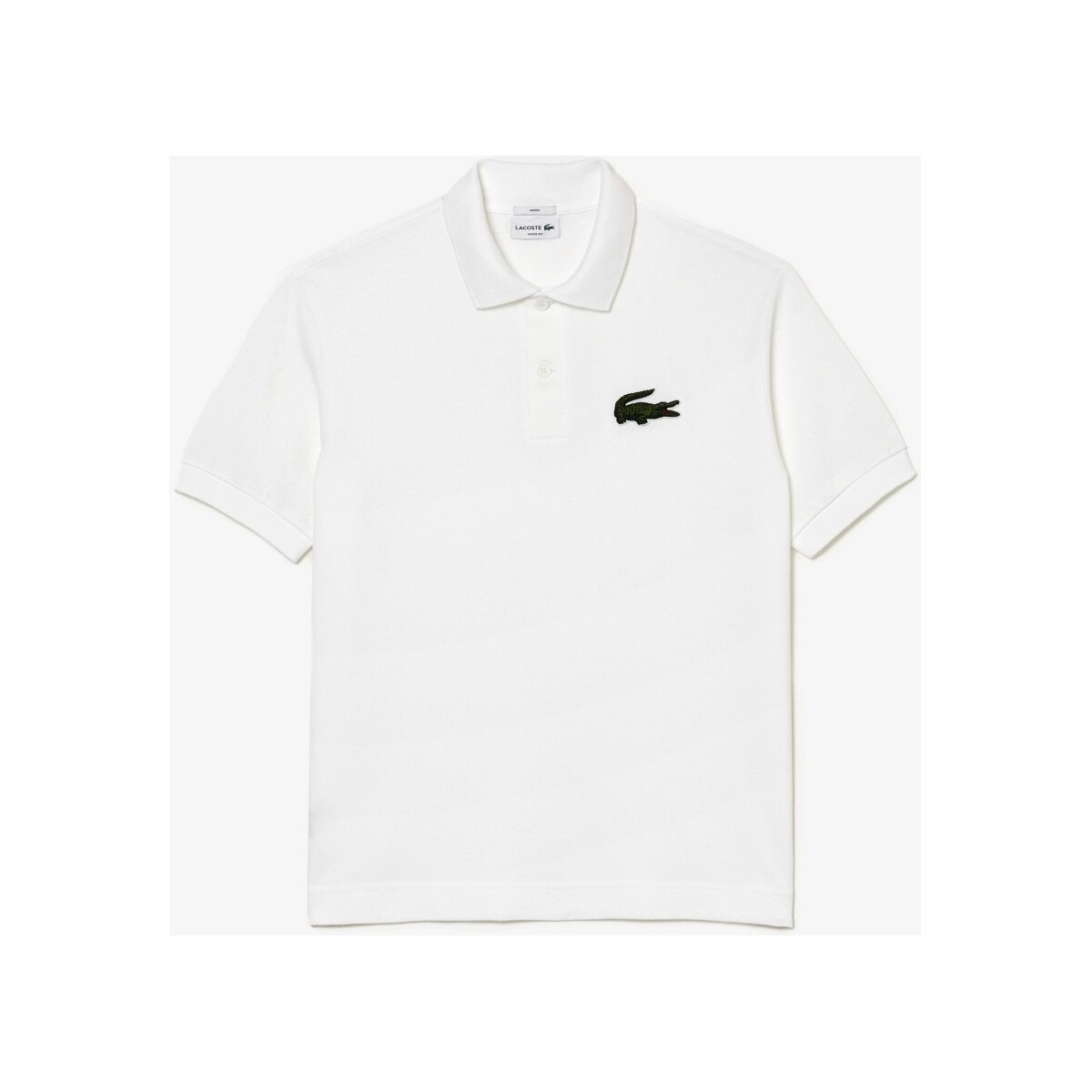 Lacoste  SHORT SLEEVED RIBBED COLLAR  Bílá