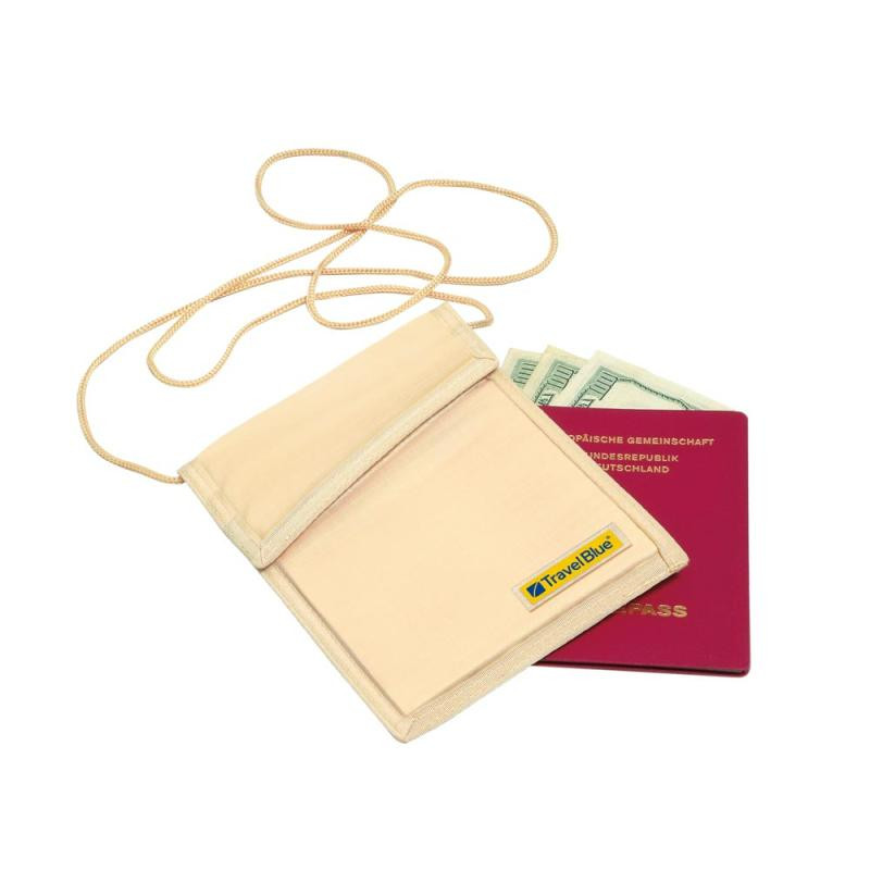 Travel Blue Neck Wallet Rfid Beige