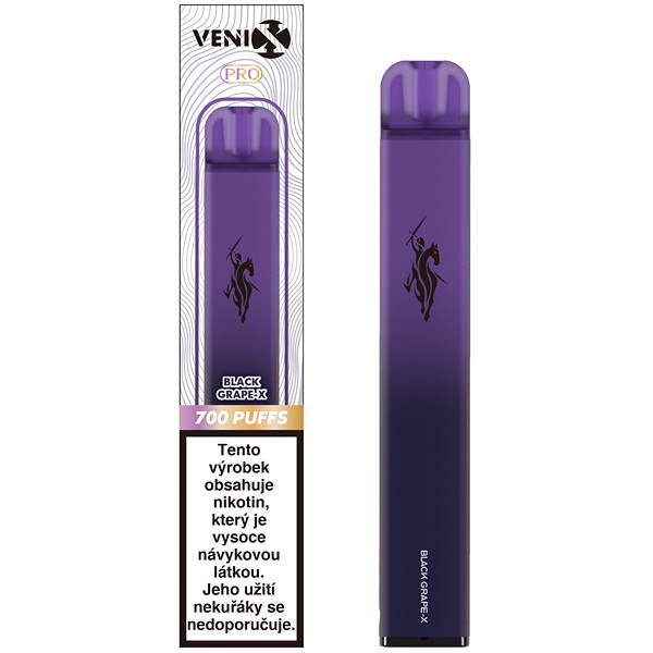 Elektronická cigareta jednorázová Venix Pro Black Grape-X 18mg/ml