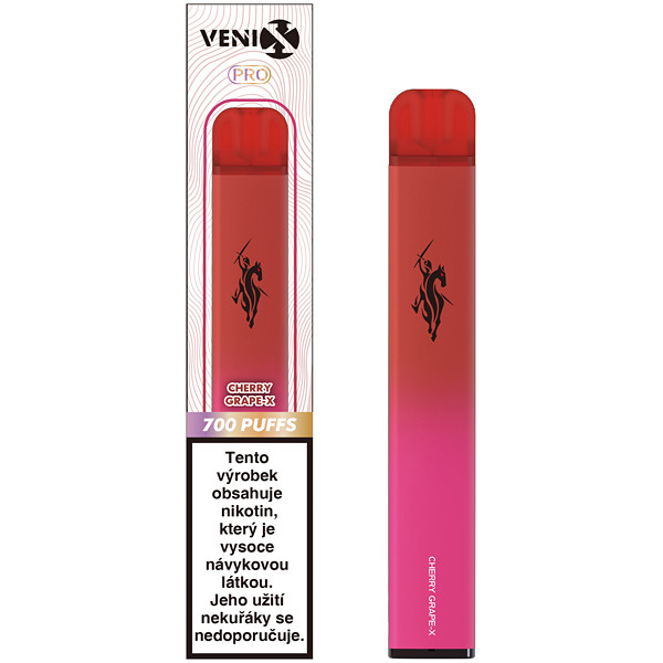 Elektronická cigareta jednorázová Venix Pro Cherry Grape-X 18mg/ml