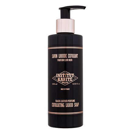 Institut Karité Exfoliating Liquid Soap Black Leather exfoliační tekuté mýdlo s vůní jasmínu, vanilky a kůže 250 ml pro ženy