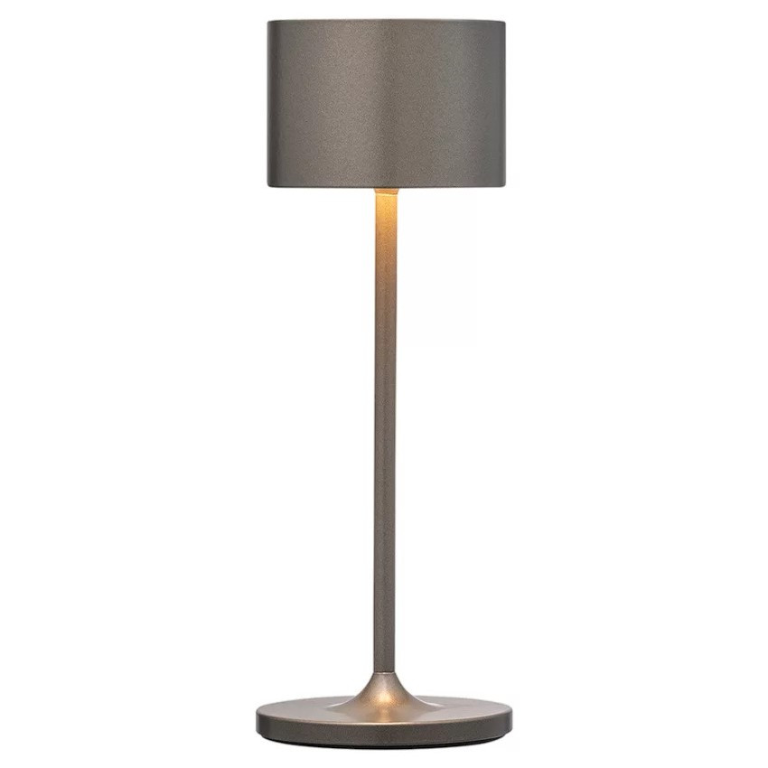 Přenosná stolní lampa FAROL MINI 19,5 cm, LED, spálený kov, hliník, Blomus