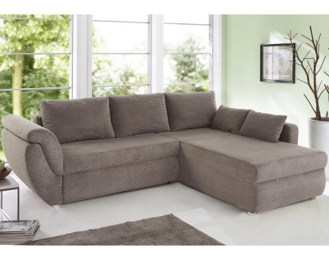 Rohová sedací souprava Torgau, šedo-hnědá taupe strukturovaná látka