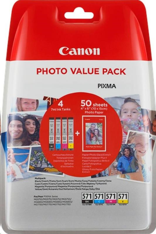 CANON CARTRIDGE CLI-571 C/M/Y/BK MULTI-PACK pro PIXMA MG575x, MG685x, MG775x, TS505x, TS605x, TS805x, TS905x (297 str.)