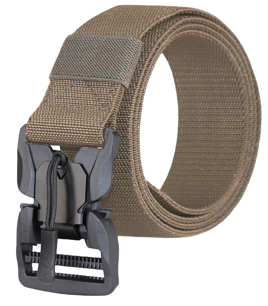 Elastický taktický opasek MTB s rychloupínací magnetickou sponou hnědý CMG® Coyote