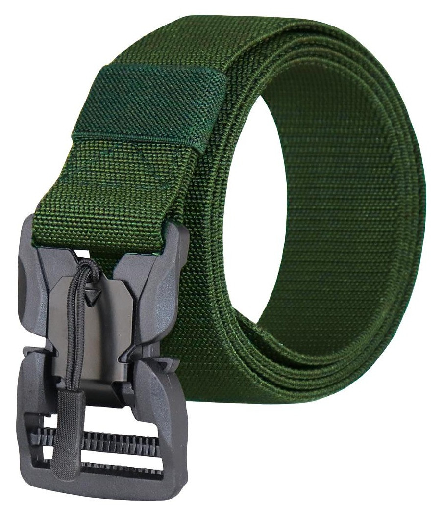 Elastický taktický opasek MTB s rychloupínací magnetickou sponou zelený CMG® Olive Green