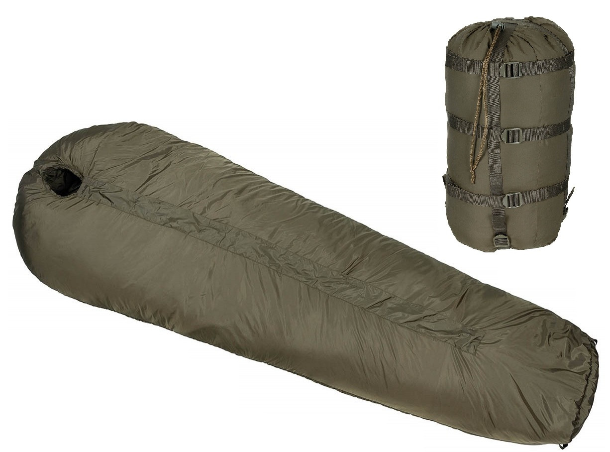 Mumiový spací pytel BW třísezonní -10/+15 dvouvrstvý s obalem zelený MFH® 31170B