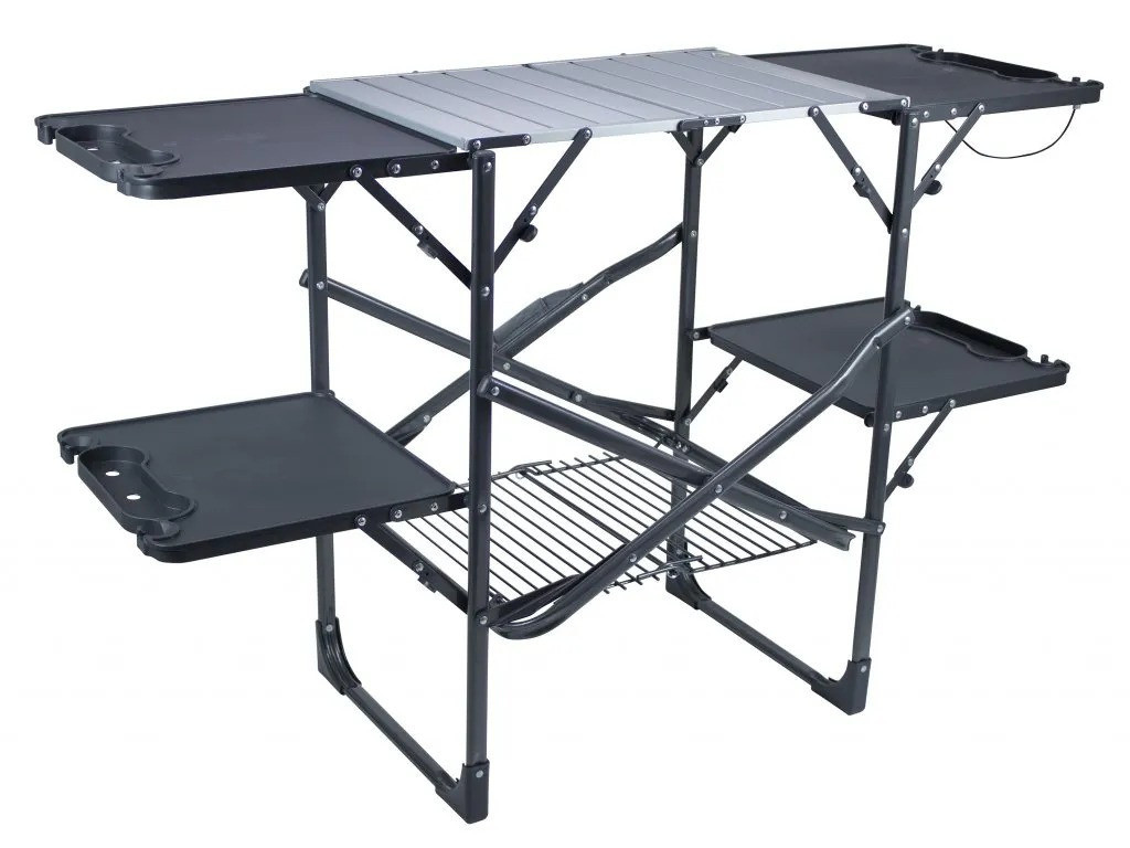 GCI Outdoor Slim-Fold Cook Station™ black chrome Skládací stolek / Kuchyňka