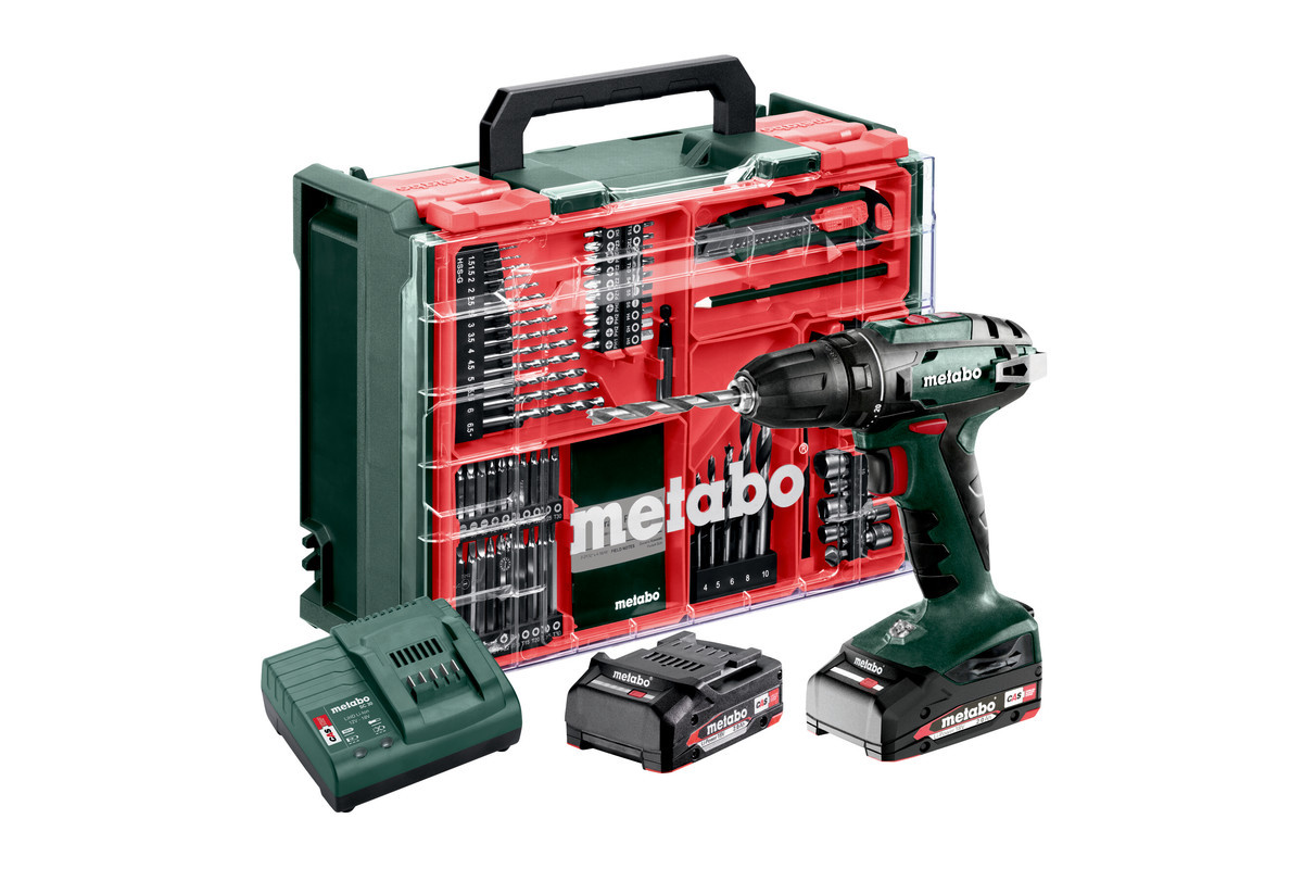 METABO BS 18 Set (2x2Ah) aku vrtací šroubovák + mobilní dílna