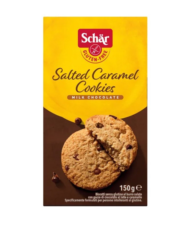 Zdraví z přírody Schär Salted Caramel Cookie  slaný karamel sušenky bez lepku 150 g