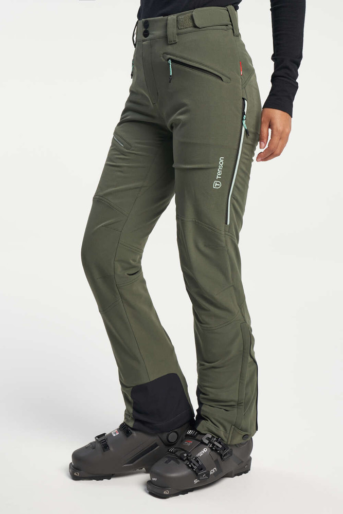 TENSON Touring Softshell Pant W tmavá khaki, S