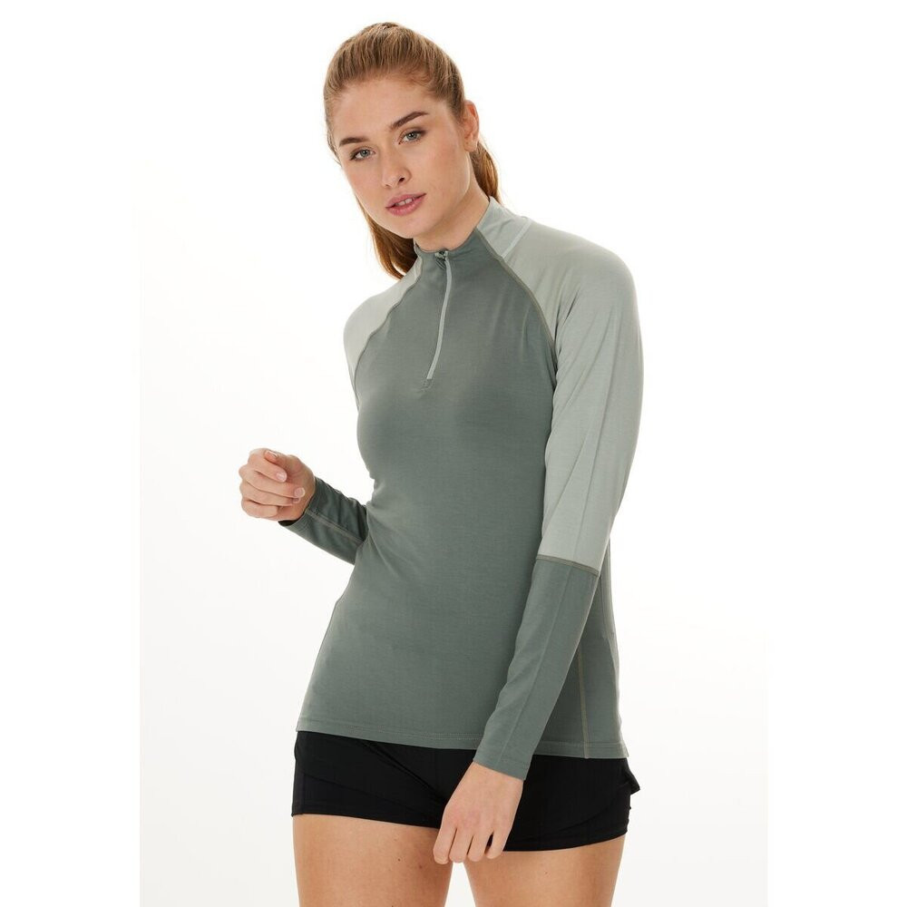 Endurance Dámské běžecké tričko Abbye W Midlayer desert green 40