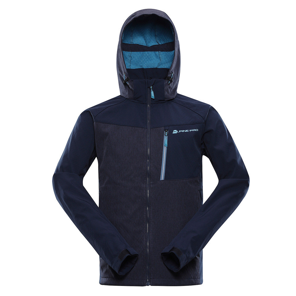 ALPINE PRO Pánská softshellová bunda s membránou LANC mood indigo XL, Modrá