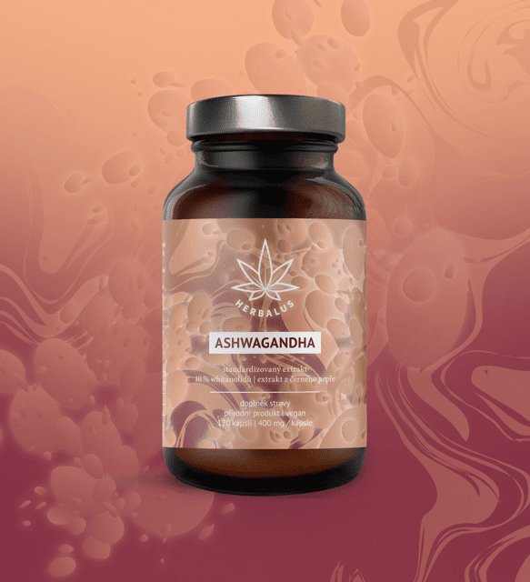 Herbalus ASHWAGANDHA, standardizovaný 10% extrakt, 120 kapslí