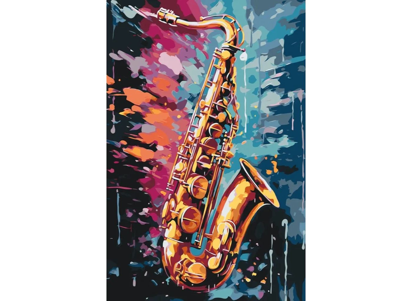 MALUJEŠ Malování podle čísel - SAXOFÓN Rozměr: 40x60 cm, Rámování: bez rámu a bez vypnutí plátna