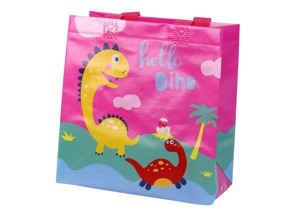 mamido Dárková taška Dinosaurus 23cm x 21,5cm x 11cm růžová