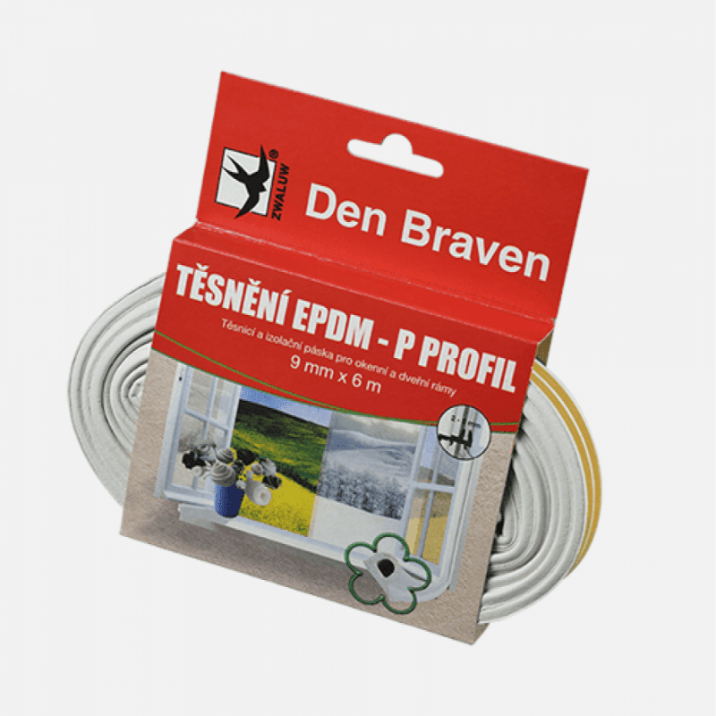 Den Braven Těsnicí profil z EPDM pryže D bílá, 9 mm x 6 mm x 100 m