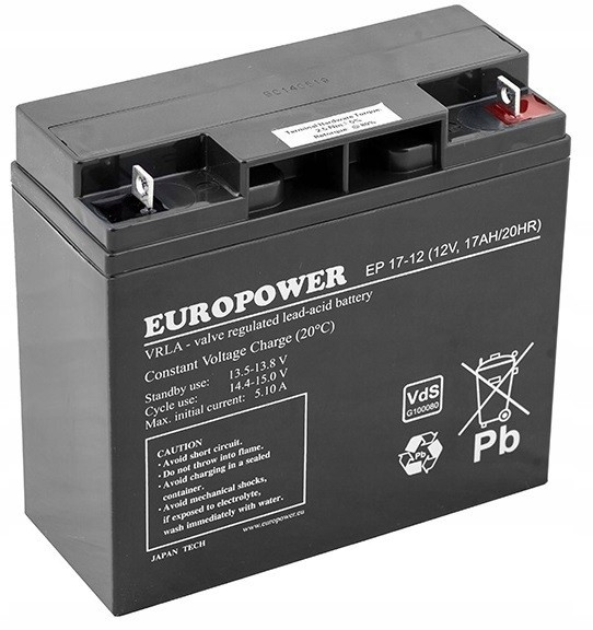 Baterie Agm Europower řady Ep 12V 17Ah (Životn