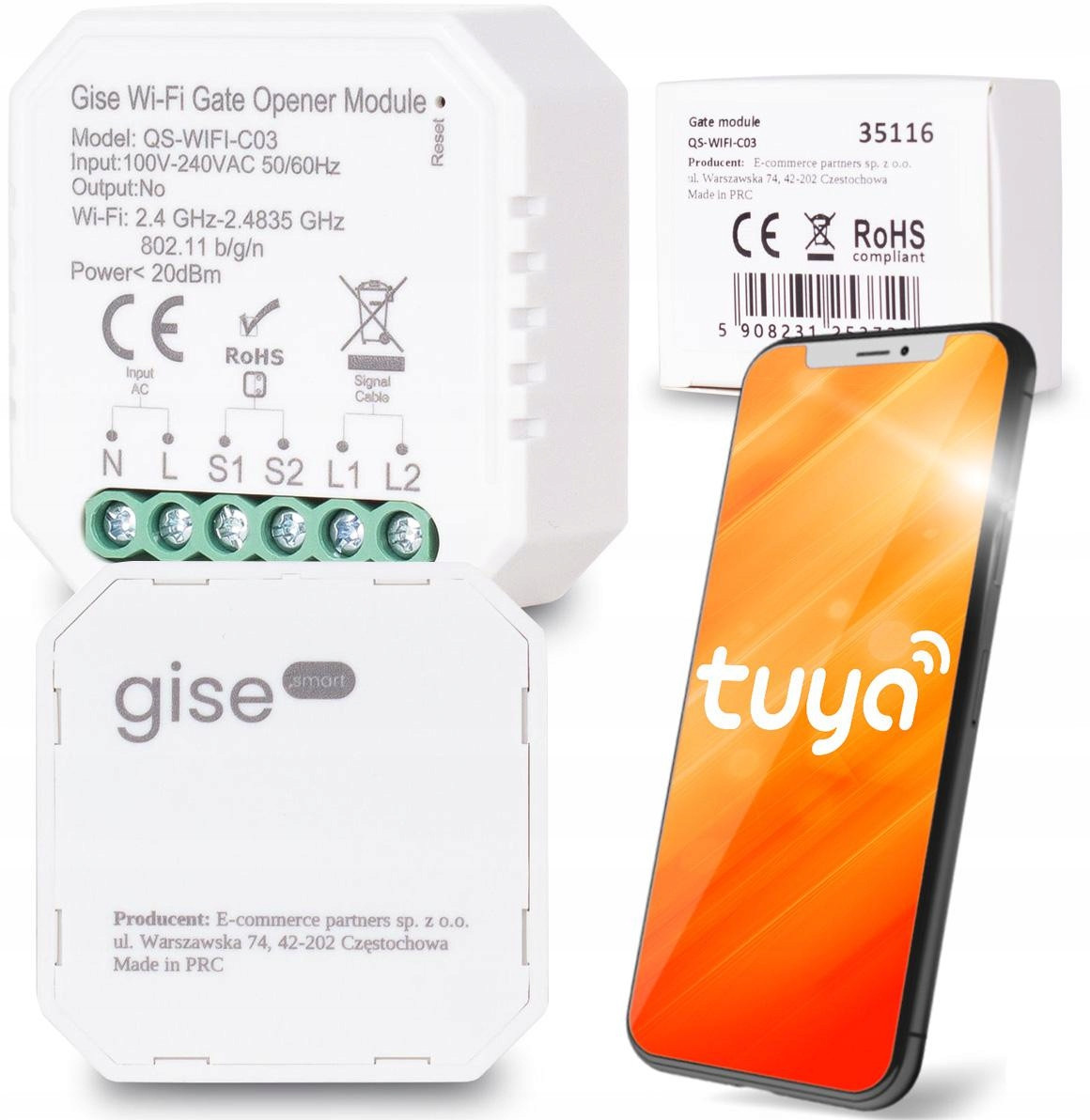 Gise Smart Gate modul Modul pro ovládání brány Tuya WiFi