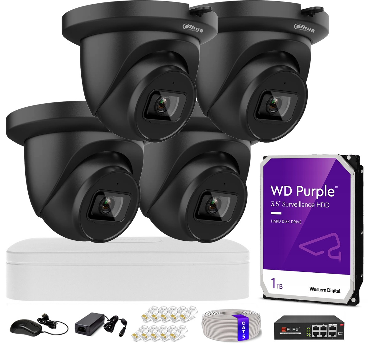 Monitorovací sada Dahua 2K 4MPx WizSense Externí PoE analýza