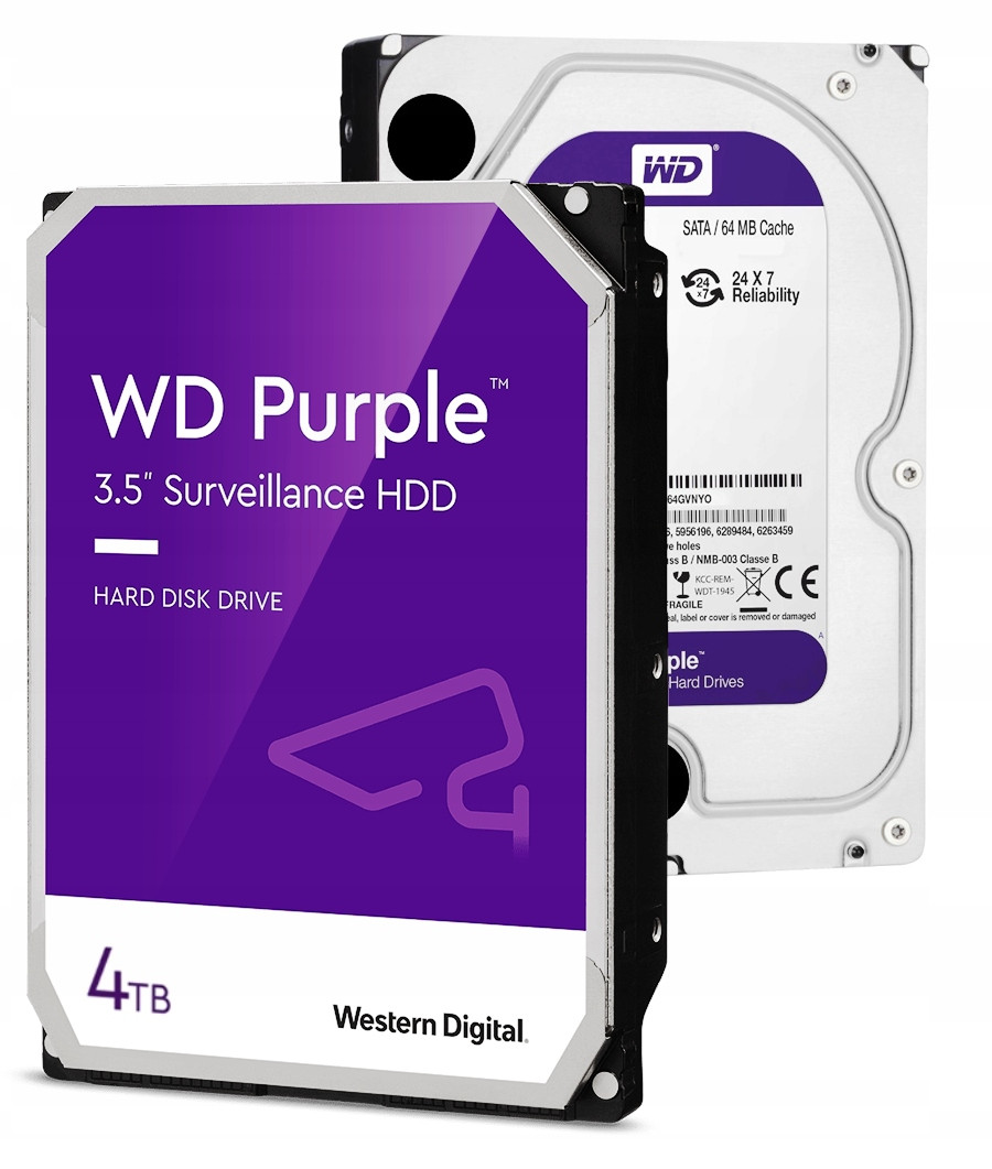 Pevný disk 4TB Wd Purple pro monitorování 4000Gb