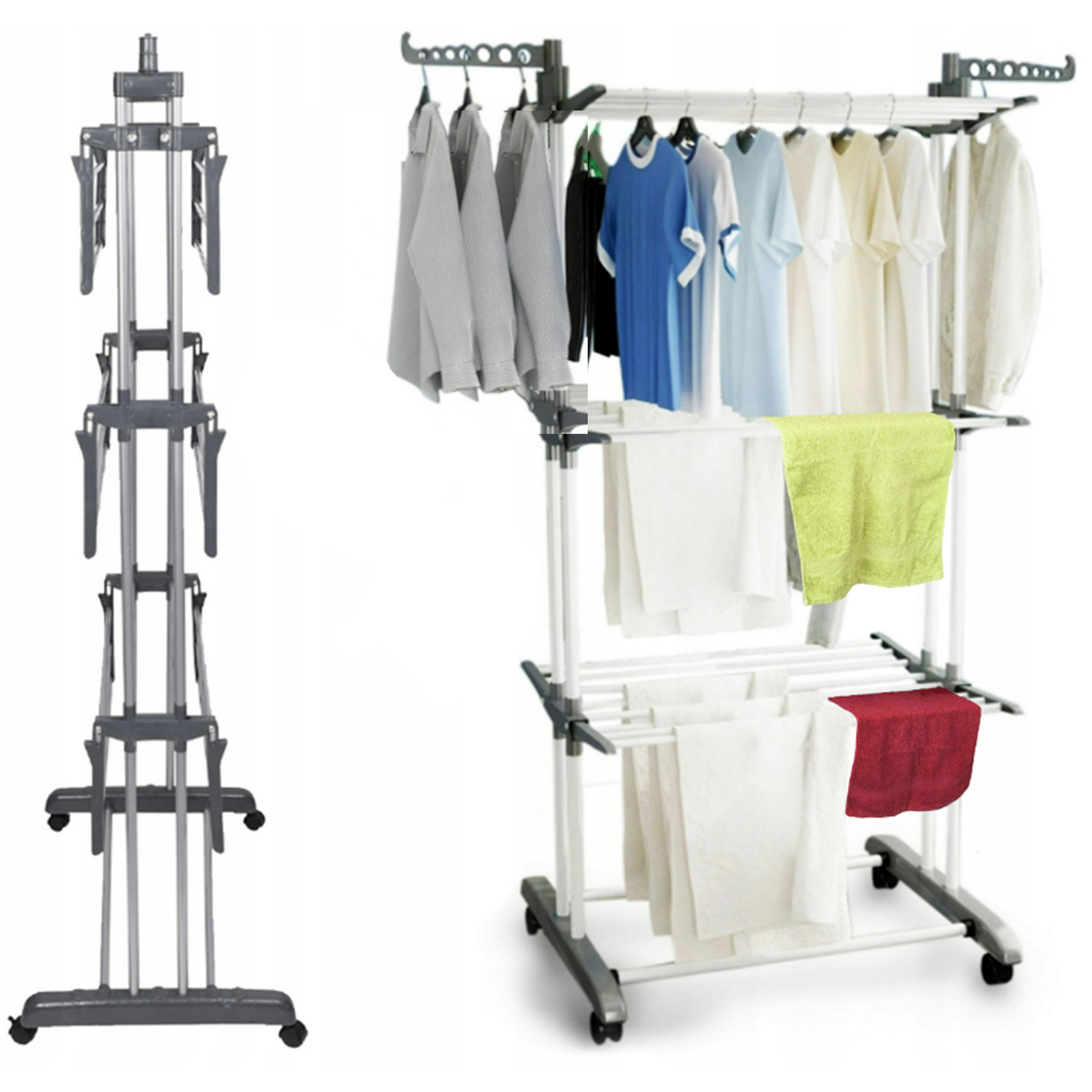 Sušák Na Prádlo Stojací Prádlo Na Prádlo Vertikální Skládací 50KG Velký XXL