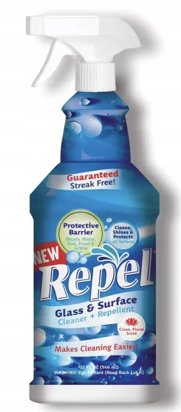 Kapalina New Repel 0,95l mytí skel a zrcadel Doplňuje Neviditelný Povlak