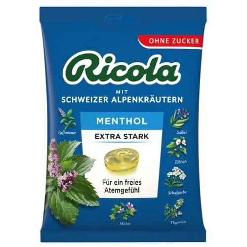 Ricola Mentol Extra Silný Bez Cukru 75g