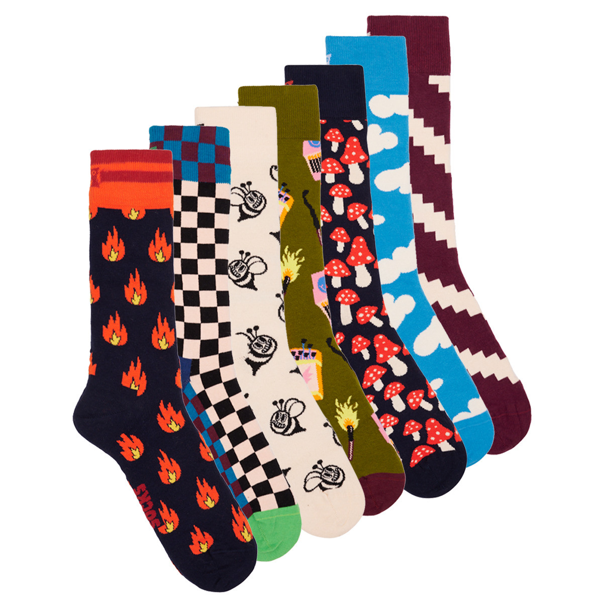 Happy socks  WILD WEEK SOCKS X7  ruznobarevne