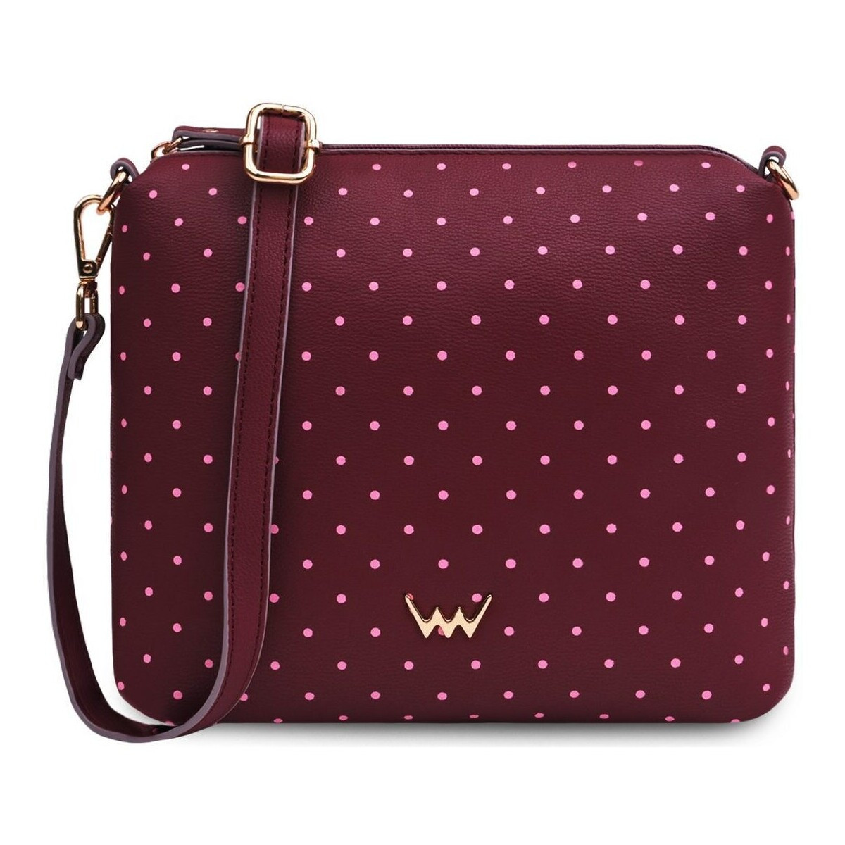 Vuch  Dámská crossbody kabelka Coalie Dotty Wine vínová  Bílá