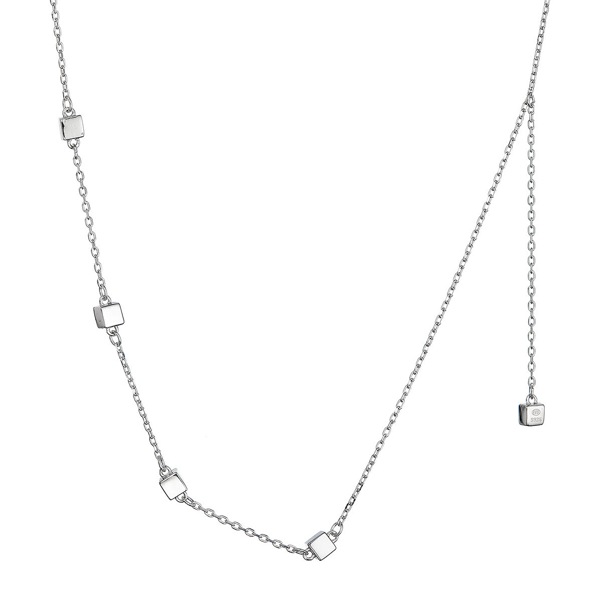 Evolution Group Stříbrný náhrdelník s kostičkami 62014