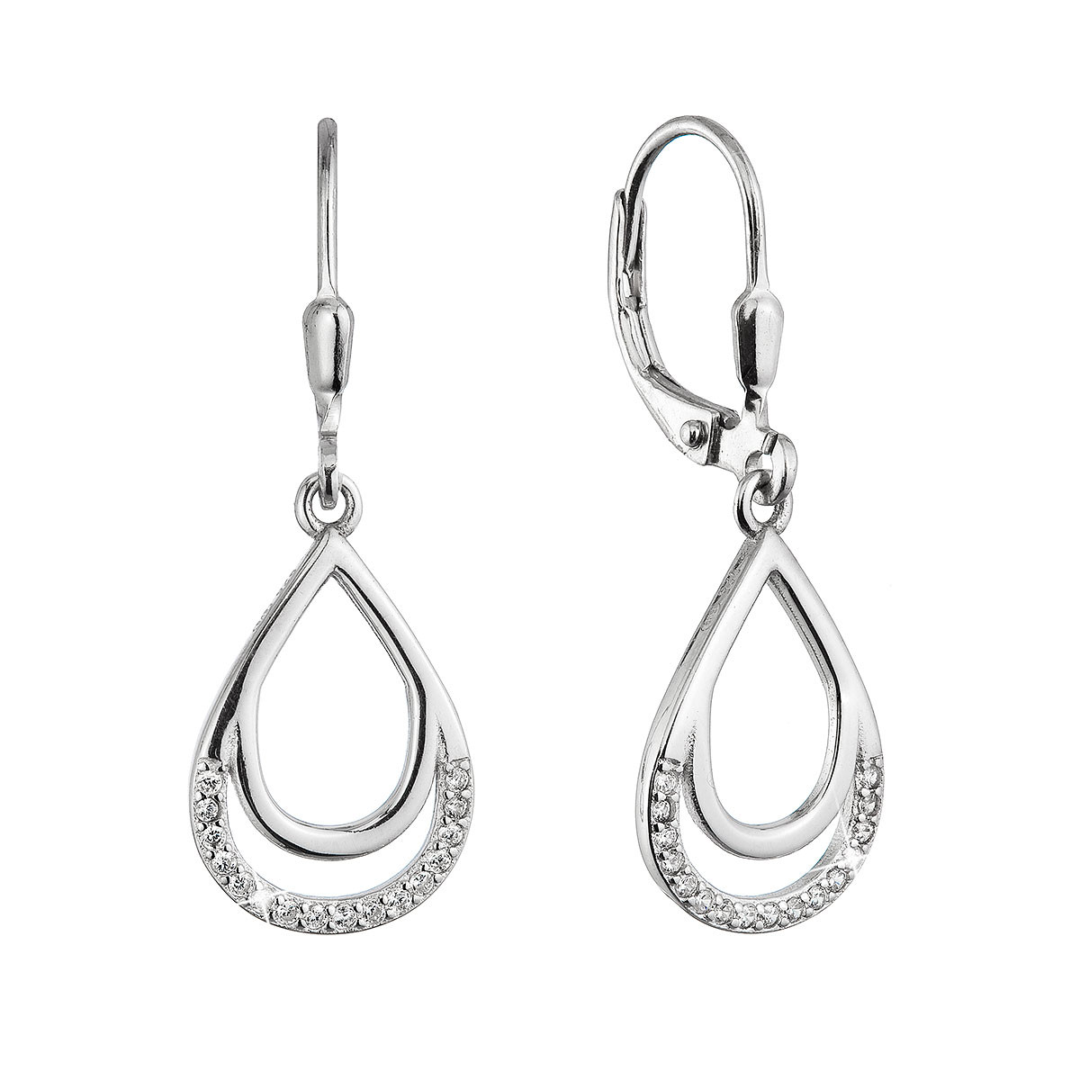 Evolution Group Stříbrné náušnice visací slza 11538.1