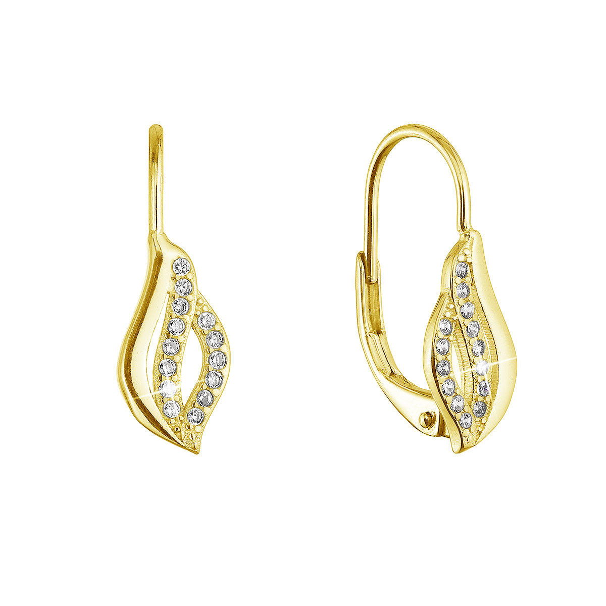 Evolution Group Pozlacené stříbrné náušnice vlnky 11542.1