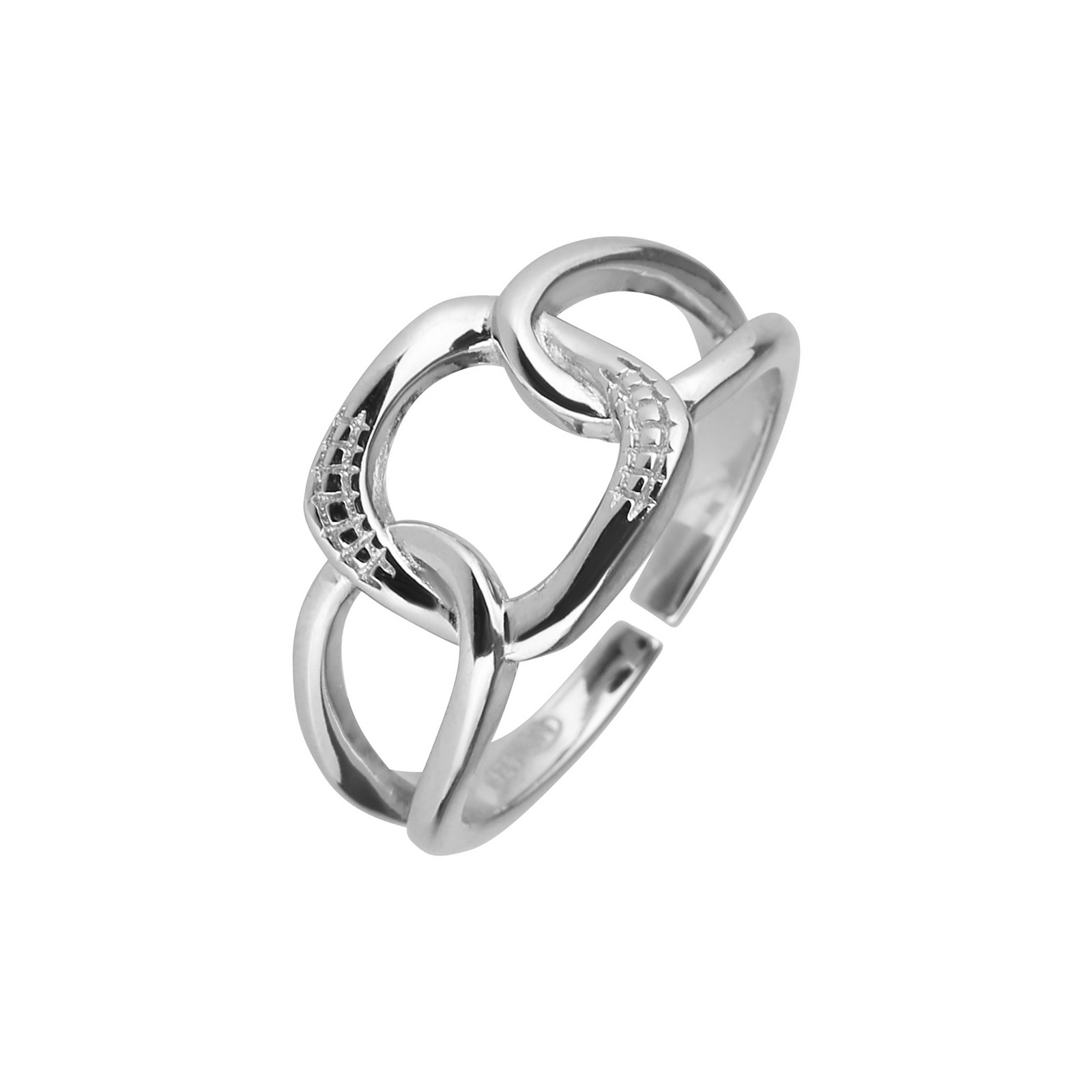 Evolution Group Stříbrný prsten čtvercový se zirkony 65010 UNI