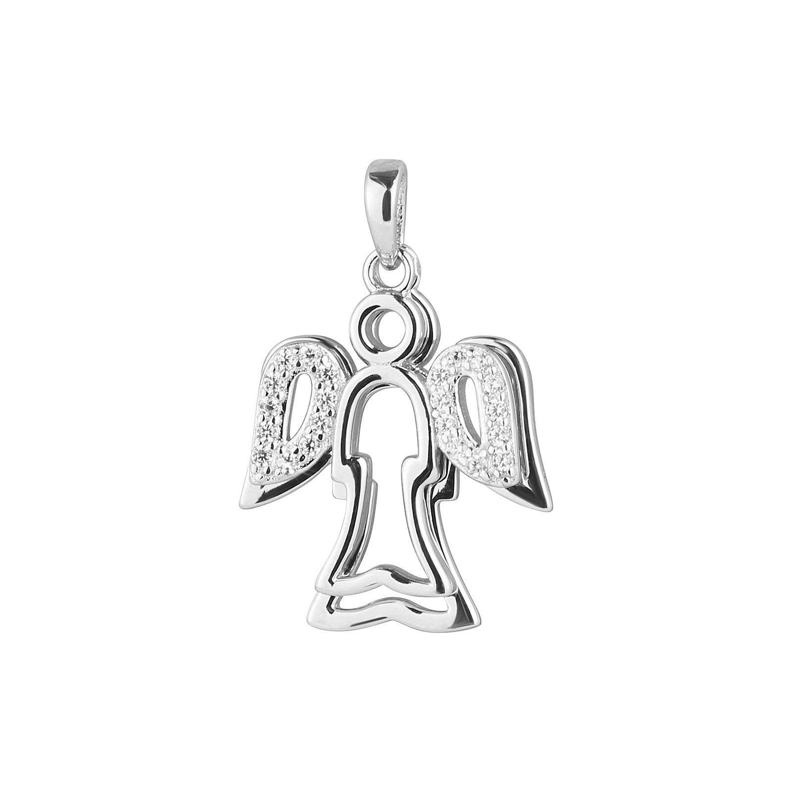 Evolution Group Stříbrný přívěsek dva andělé se zirkóny 14043.1 crystal