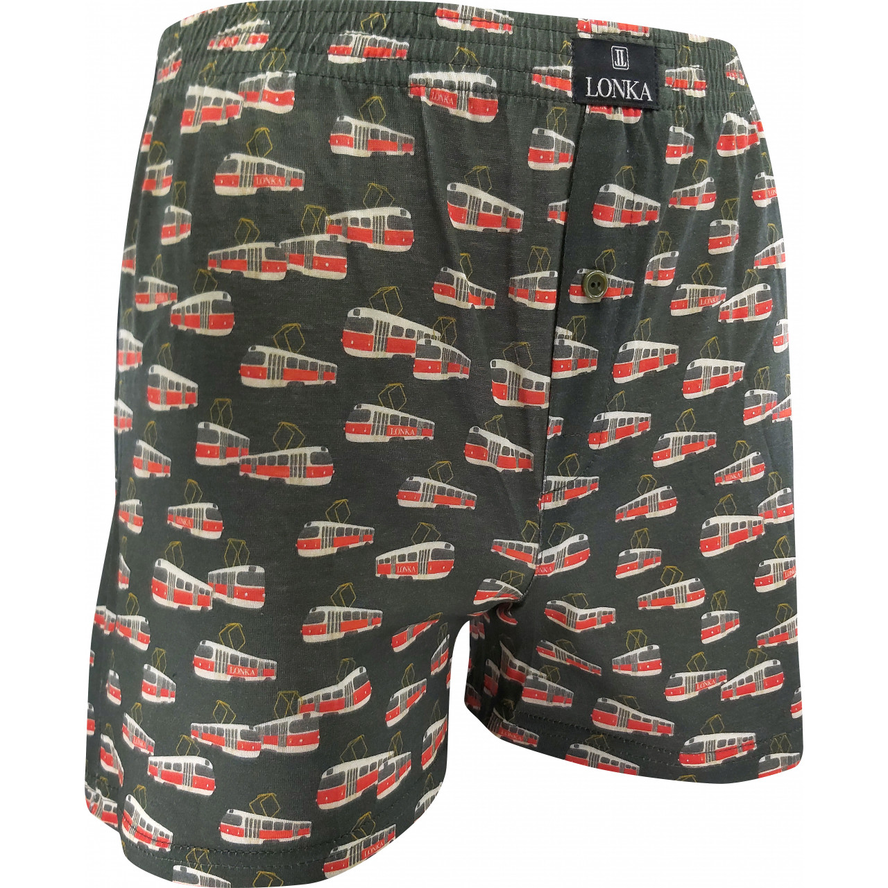 Trenýrky pánské Lonka Karlos IMAGE Tramvaje - černé-červené, M