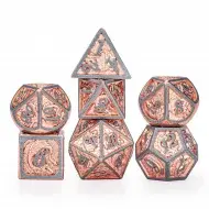 HYMGHO Rose Gold Solid Metal Dragon Dice Set (7)