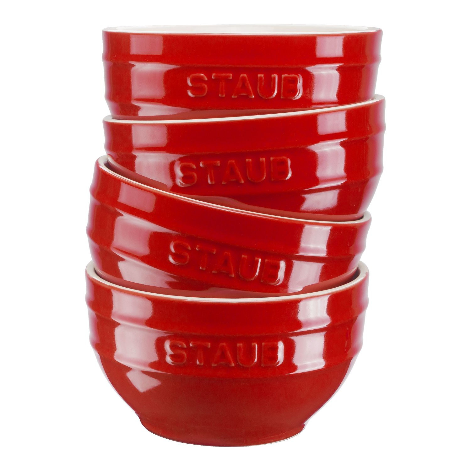 Jídelní miska 700 ml, sada 4 ks, červená, keramika, Staub