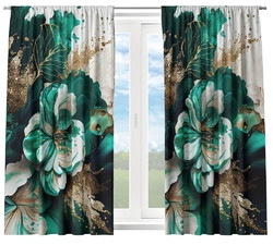 Závěs na okno s květy Rozměry šířka 145 x výška 250cm