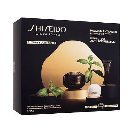 Shiseido Future Solution LX Eye And Lip Regenerating Cream dárková sada oční krém Future Solution LX Eye & Lip Regenerating Cream 17 ml + čisticí pěna Future Solution LX Extra Rich Cleansing Foam 15 ml + pleťový krém Future Solution LX Total Pr