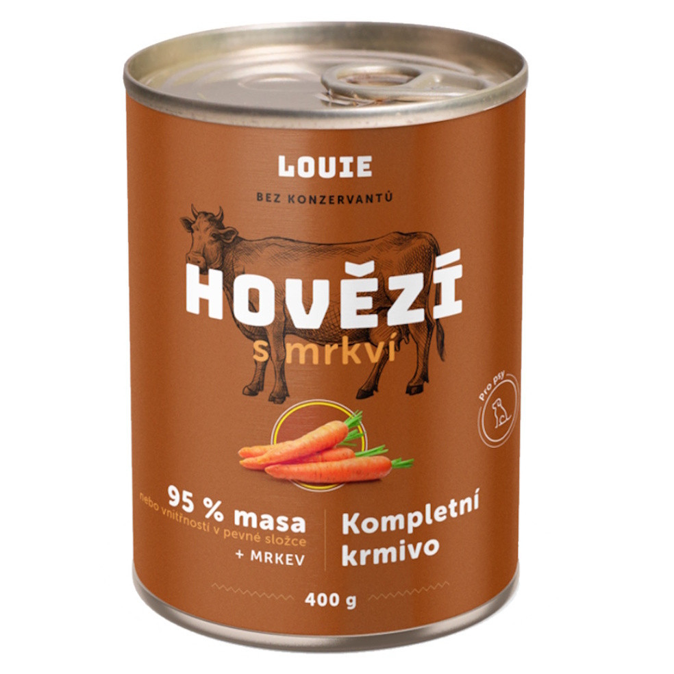 LOUIE Konzerva pro psy hovězí s mrkví 400 g