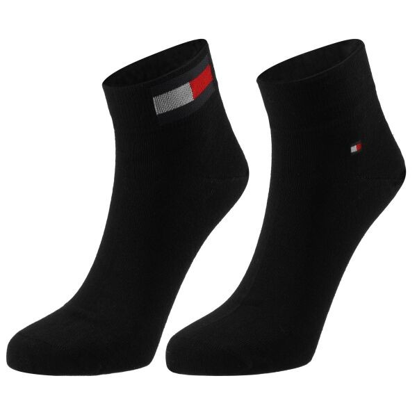 Tommy Hilfiger MEN QUARTER 2P FLAG Pánské ponožky, černá, velikost