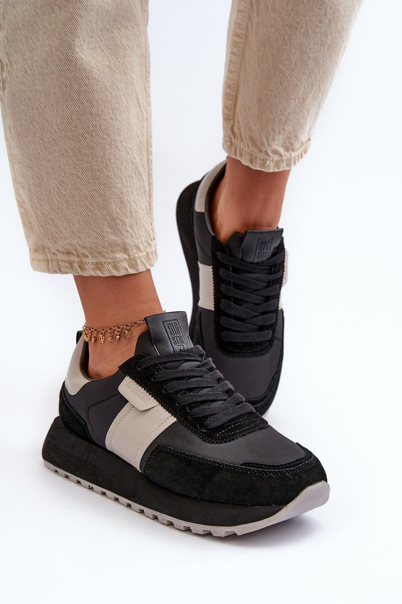 Dámské tenisky na platformě Big Star Memory Foam System Black