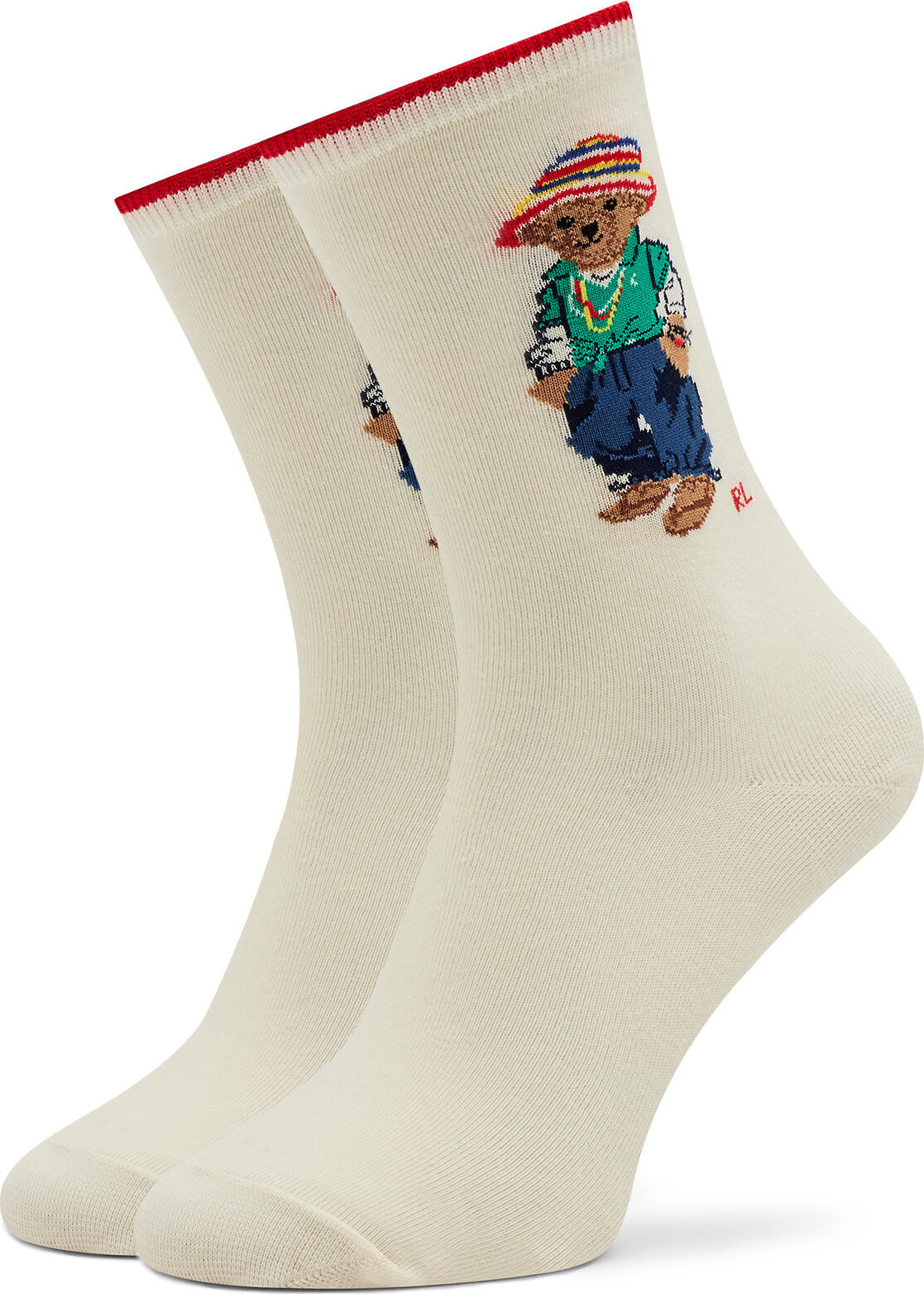 Dámské klasické ponožky Polo Ralph Lauren 455950826002 Écru
